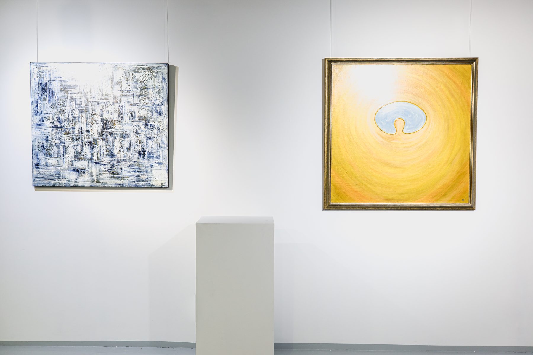 Paintings from the film on the walls